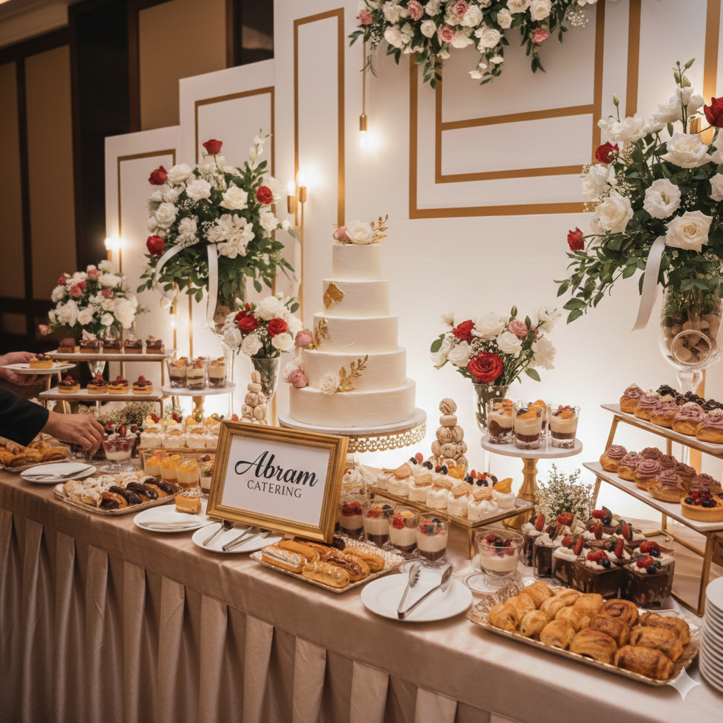 Prasmanan wedding mewah menu catering pernikahan Indonesia dengan tampilan elegan